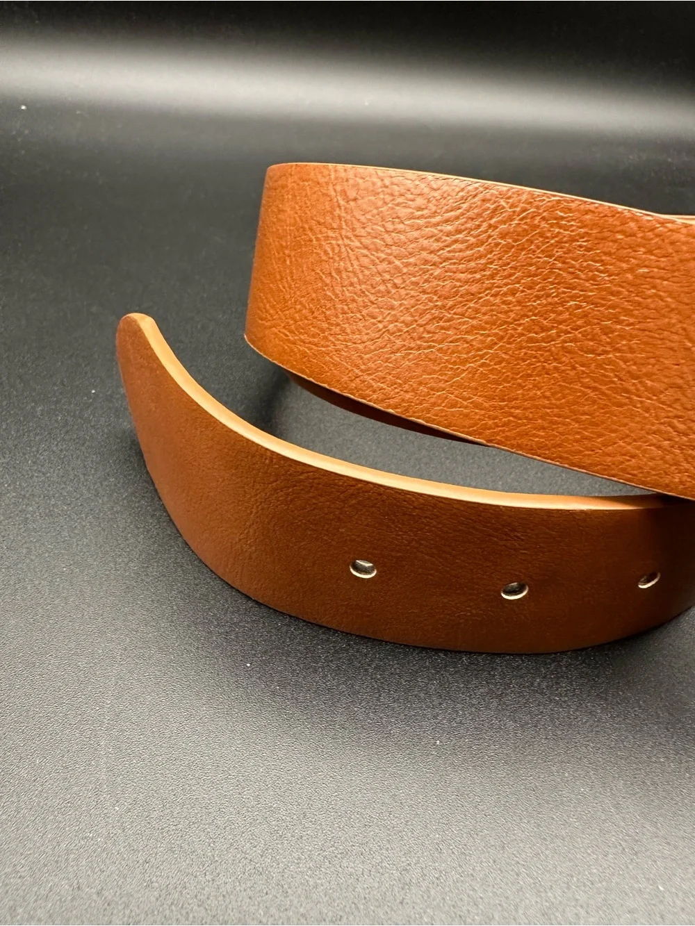 Betsey Johnson Vintage Cognac Leather Belt –Brass Buckle, Size M-Like New Cond